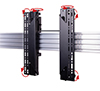 Captive fast-fit nuts and screws make assembly and disassembly quick and easy