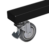 Includes non-marking 4 inch locking/braked castors