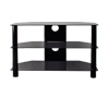 BTF102 3 Shelf Tempered Black Glass AV Stand