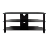 BTF103 3 Shelf Tempered Black Glass AV Stand