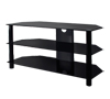 BTF103 3 Shelf Tempered Black Glass AV Stand