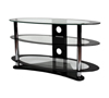 BTF104 3 Shelf Oval AV Stand - Clear Glass