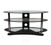 BTF104 3 Shelf Oval AV Stand - Clear Glass - Front
