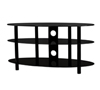 BTF105 3 Shelf Oval AV Stand - Black Glass