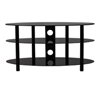 BTF105 3 Shelf Oval AV Stand - Black Glass
