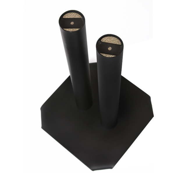 B-Tech 60cm Pair of Black Speaker Stands with Metal Base 