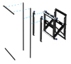 Can be combined with BT7564/BT7565/BT7566 adaptor arms to support VESA configurations up to 1000x600mm